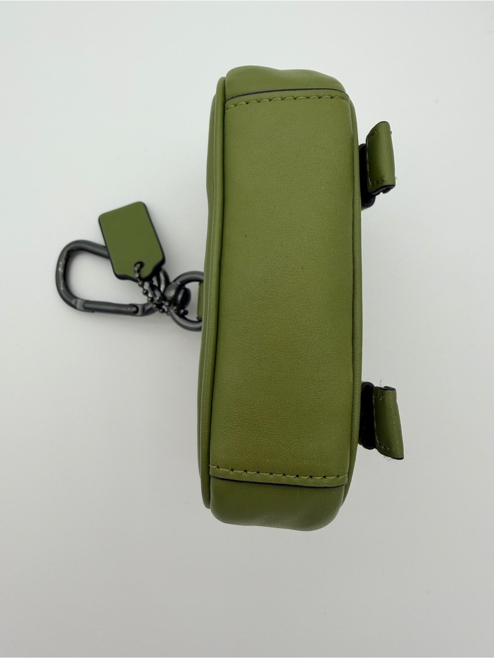 Coach Mirco Track Fob Green Leather Mini Belt Pouch with Carabiner Hangtag C9981 - Picture 7 of 13